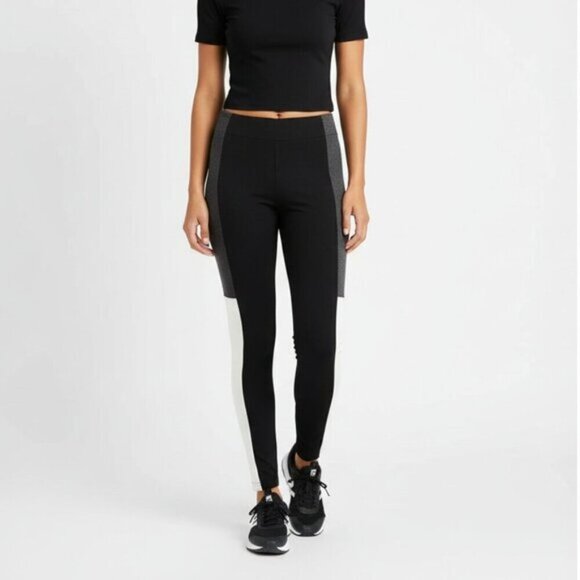 Aritzia Babaton Neil Leggings Stripes Pants Ponte Black Skinny Leg High Waist - Picture 1 of 14